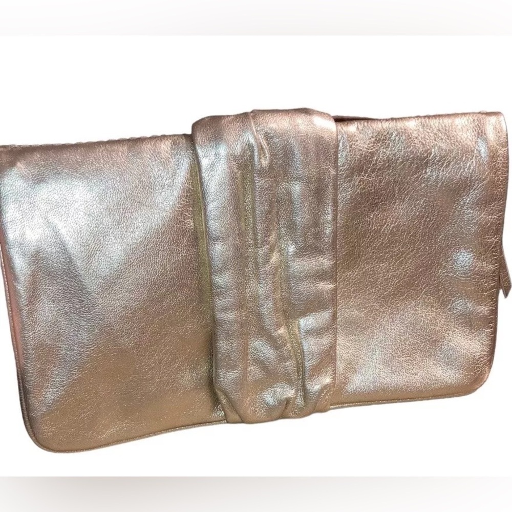 Gianni Bini Vintage Leather Gold Clutch Purse